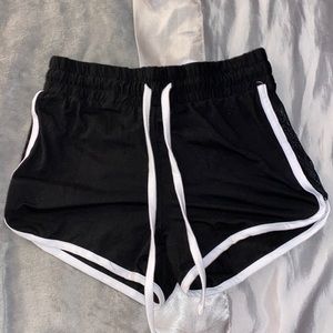 black shorts